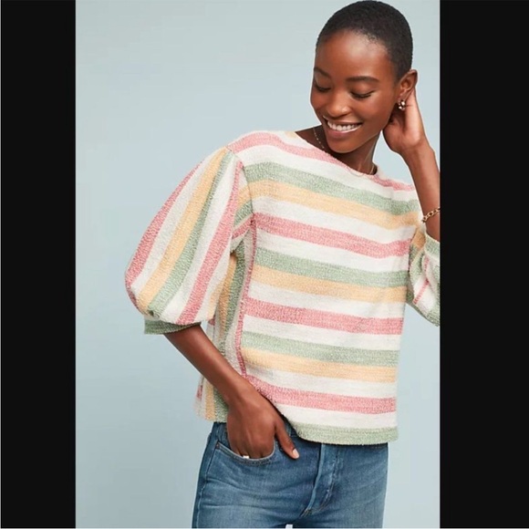 Anthropologie Current Air Abilene Striped Top - Picture 3 of 5